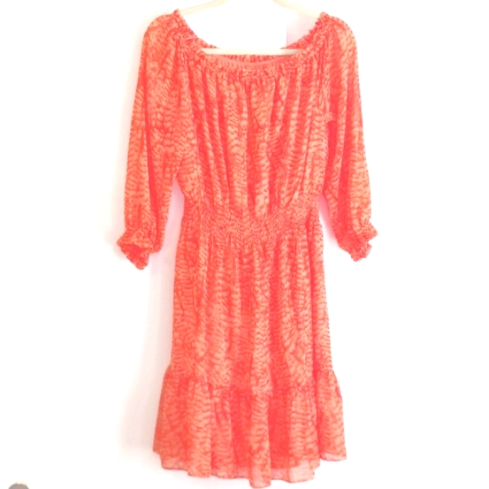 Nine West "Sunset Orange" Boho Dress.in Size L (NWT)